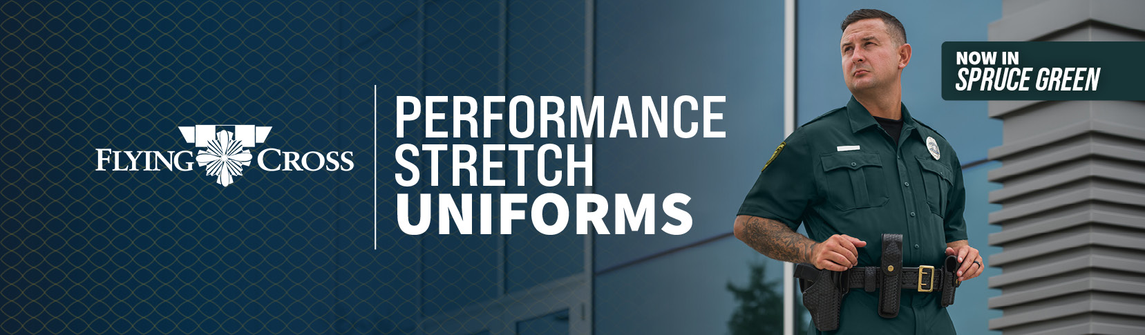 Flying Cross Performance Stretch Uniforms in Spruce Green