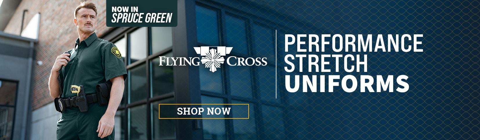 Shop Flying Cross Performance Stretch Uniforms in Spruce Green