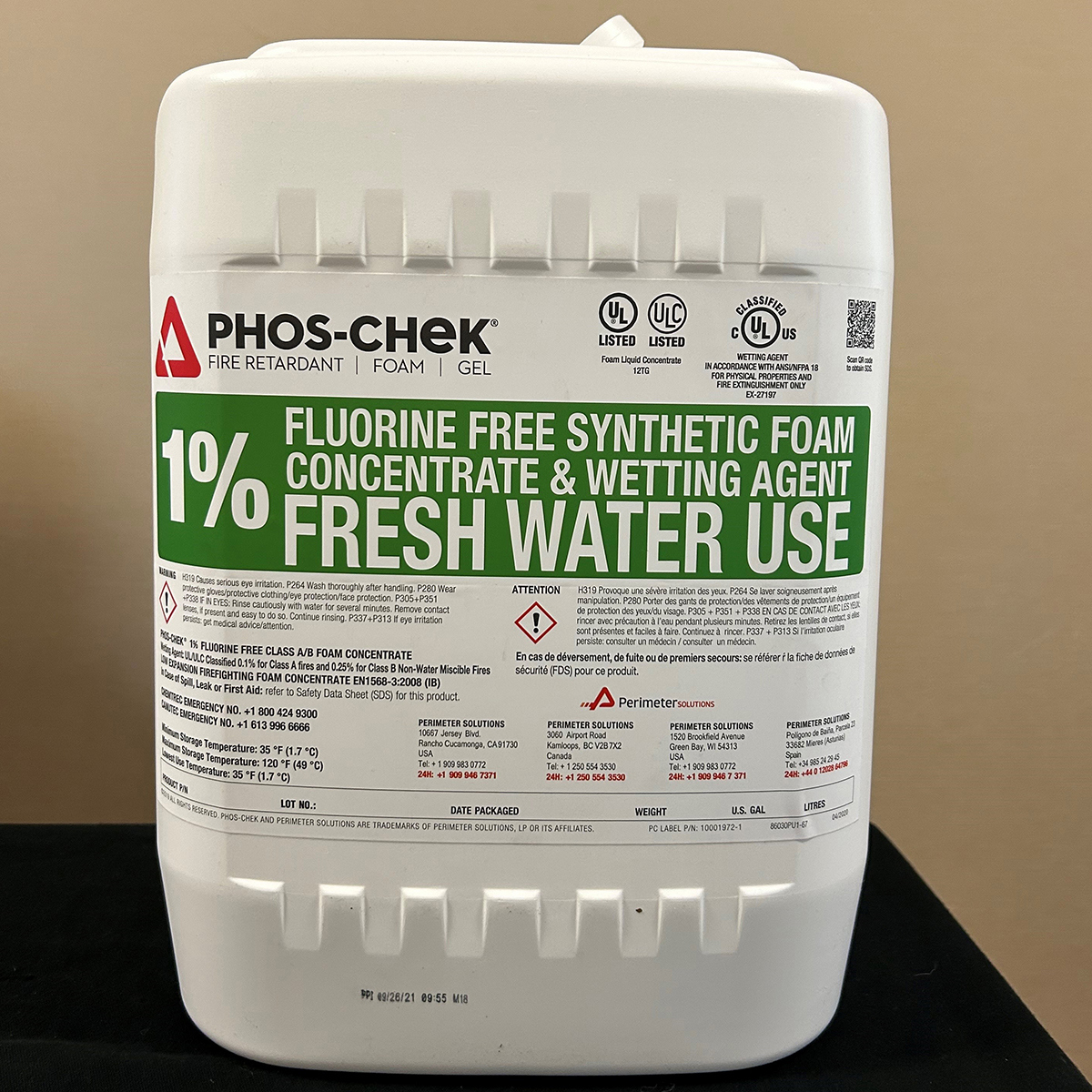 Perimeter Solutions Phos-Chek 1% Fluorine Free A/B Foam Concentrate, 5 Gal