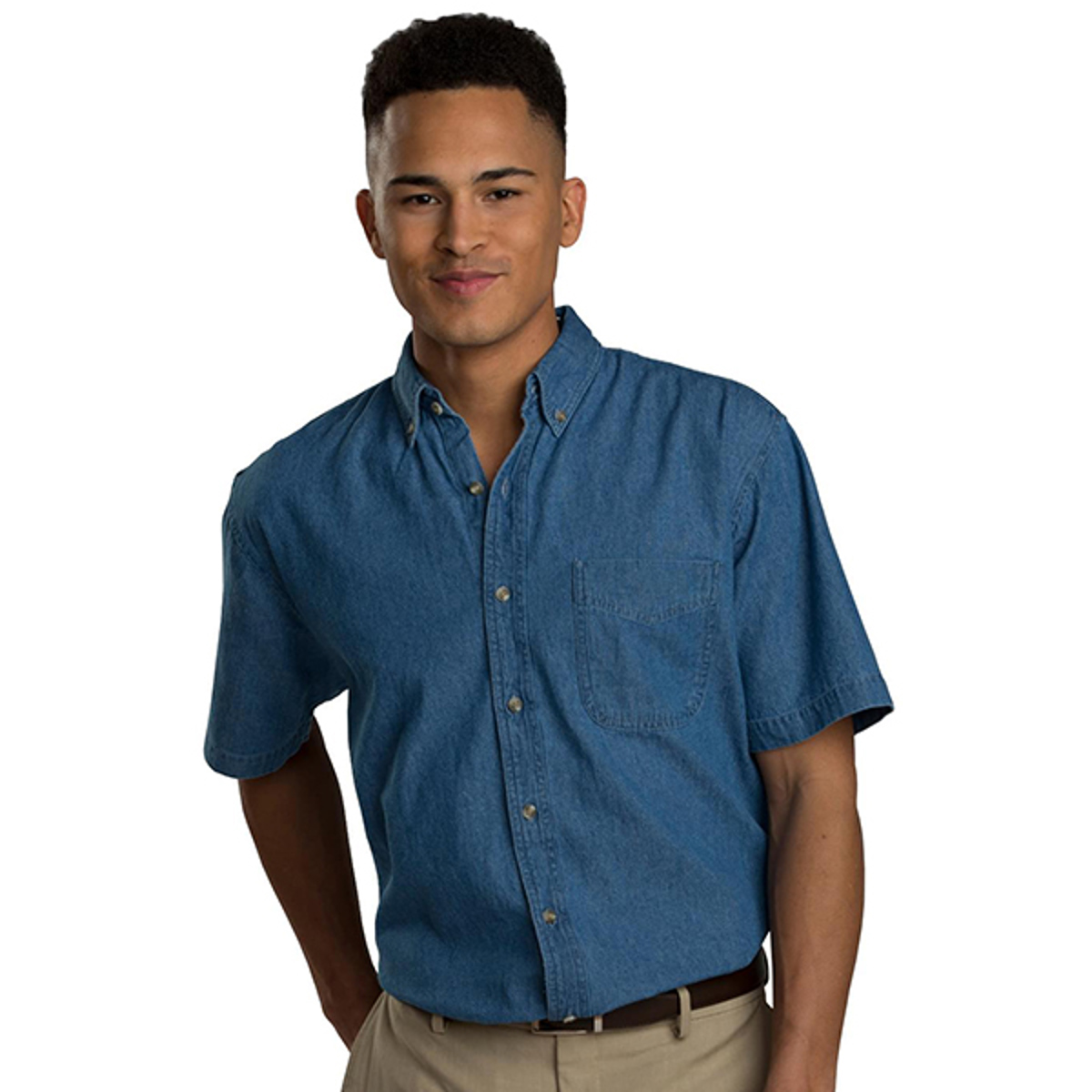 Edwards Garment Denim Short Sleeve Shirt