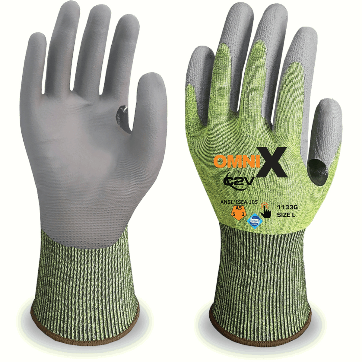 C2V Omni-X 18g CTRON Shell PU Glove, Cut A5