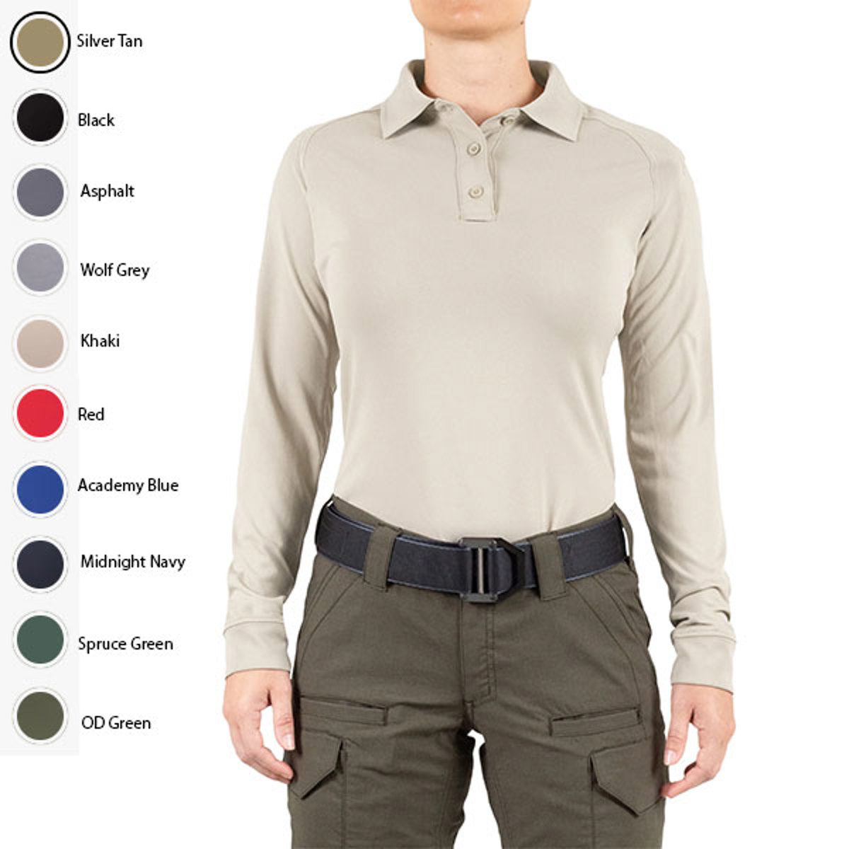 First Tactical Ladies Performance Long Sleeve Polo