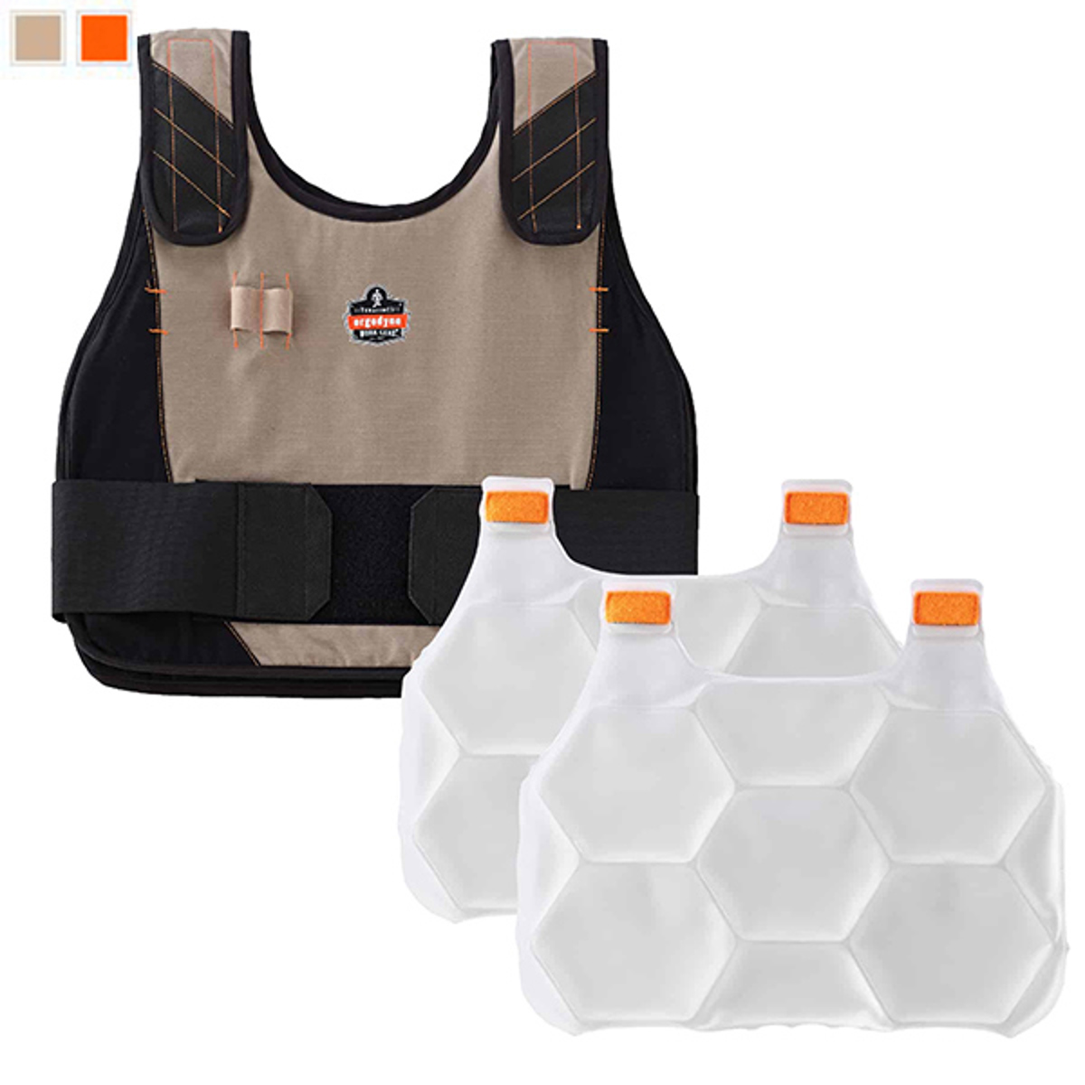 Ergodyne Chill-Its 6215 Premium FR Phase Change Cooling Vest with Rechargeable Ice Packs