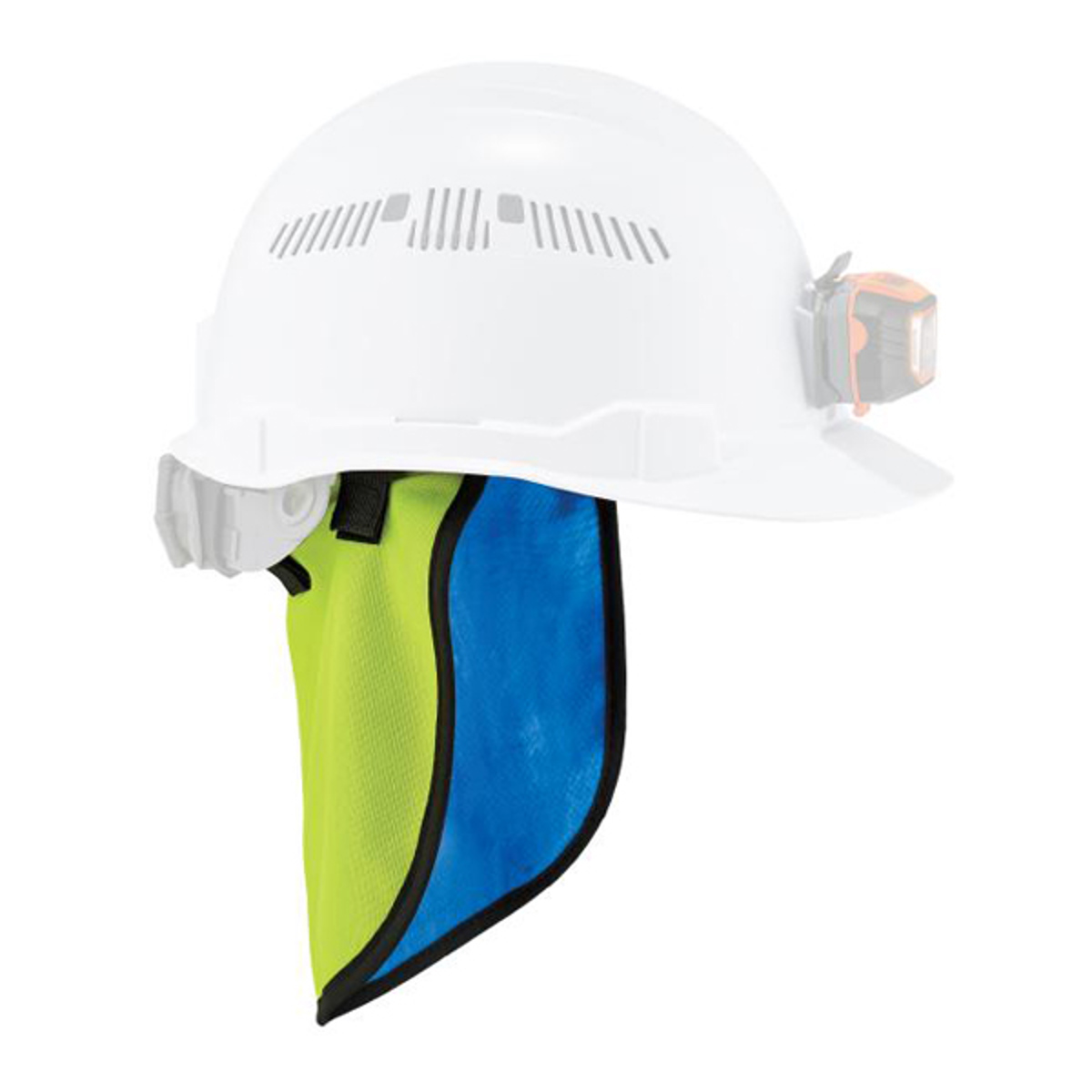 Ergodyne Chill-Its 6670CT Evaporative Cooling Hard Hat Neck Shade - PVA Lime