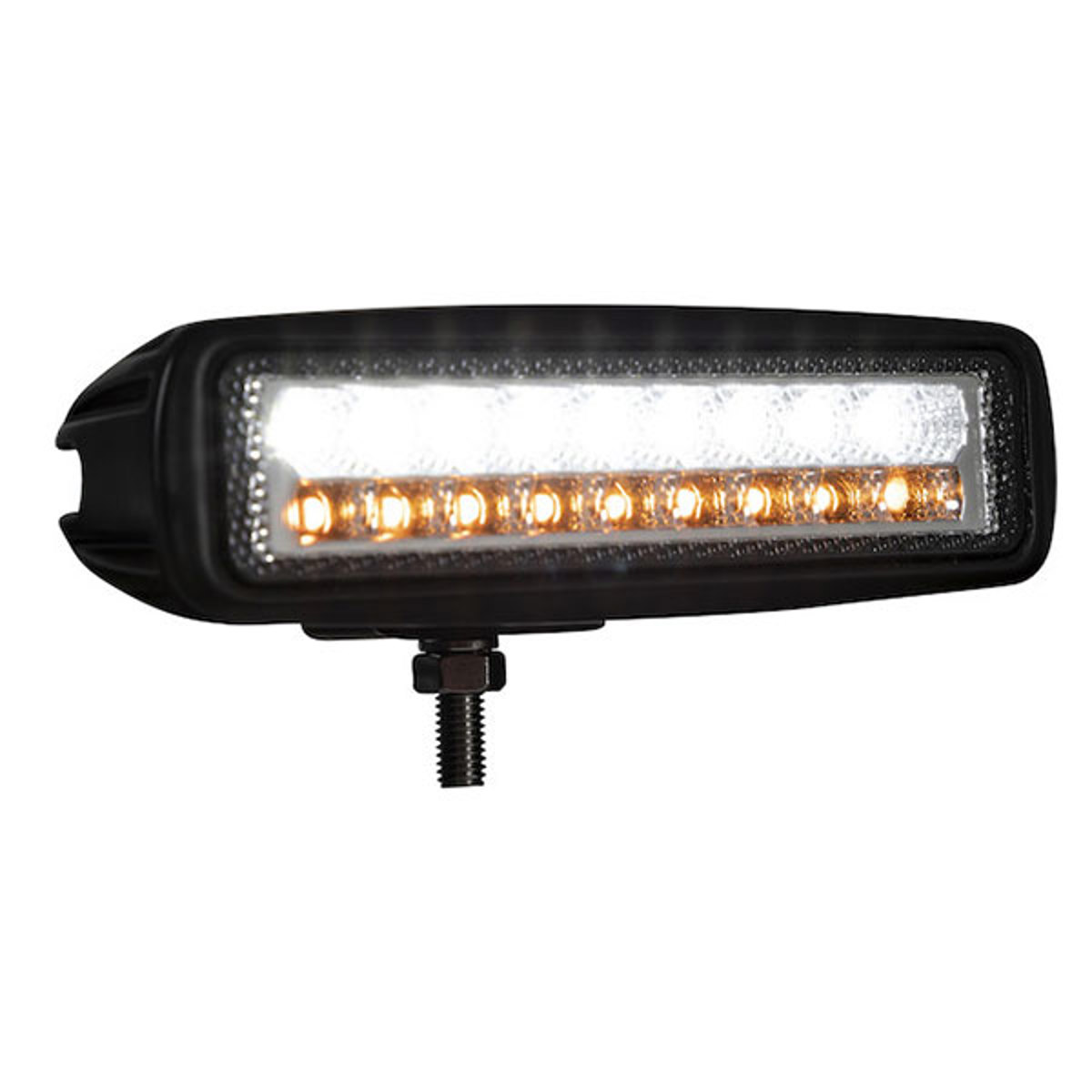 Buyer Products 6.5" LED Flood Light with Strobe, Rectangular Lens, Amber/Clear