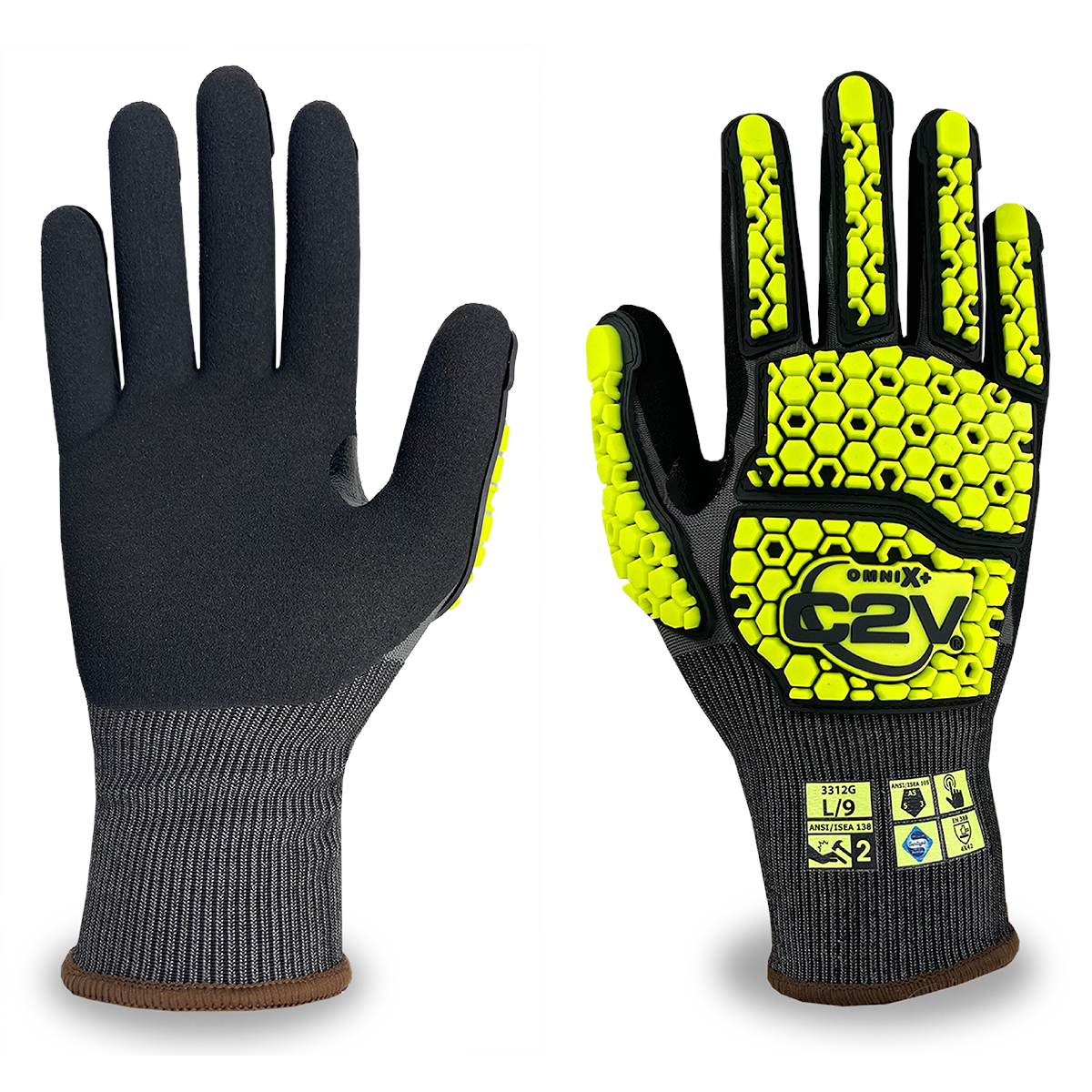 C2V Omni X+ Ctron Shell Glove 18g, Impact 2, Cut A5