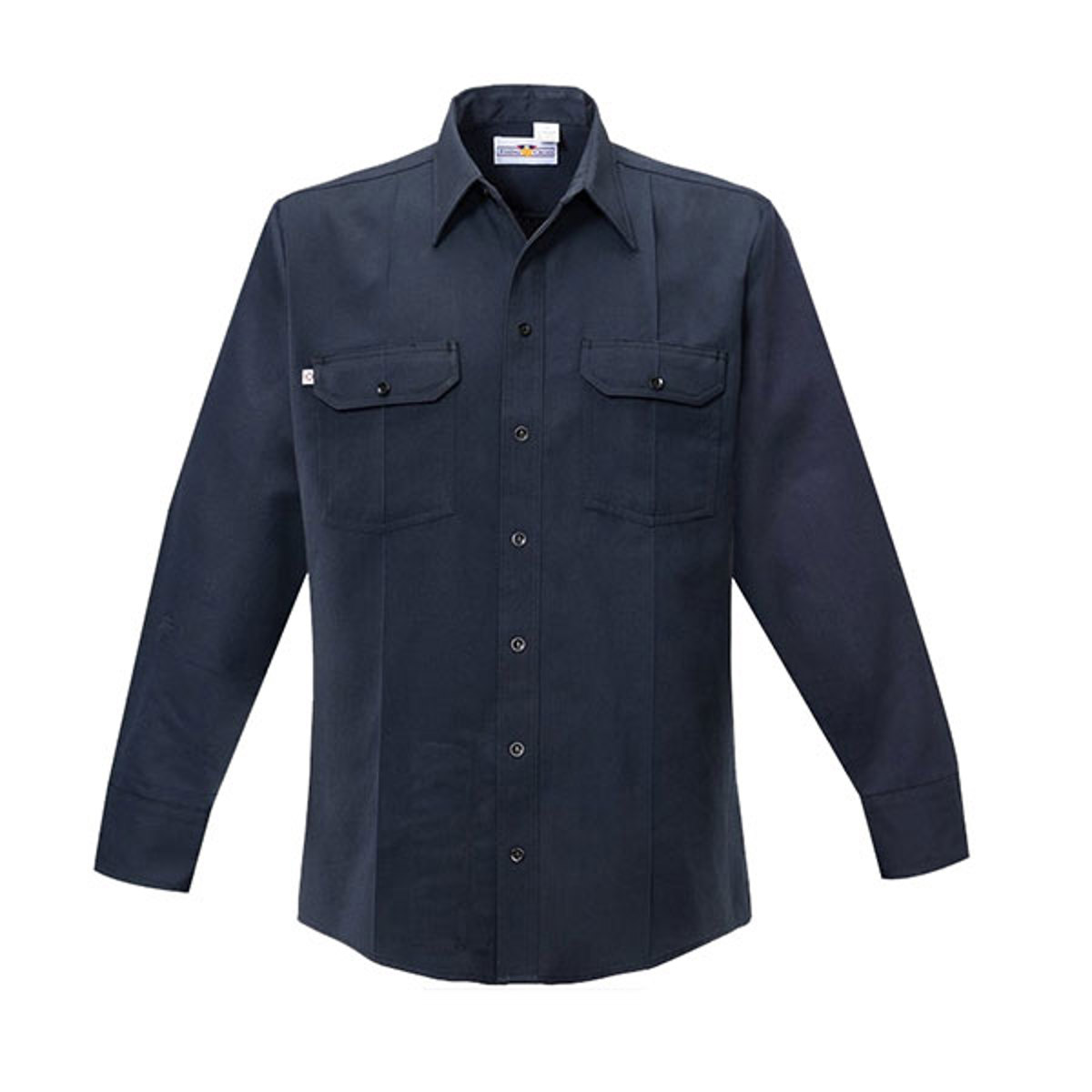 Flying Cross Men's Long Sleeve Button-Front FR Woven Shirt, LAPD Navy