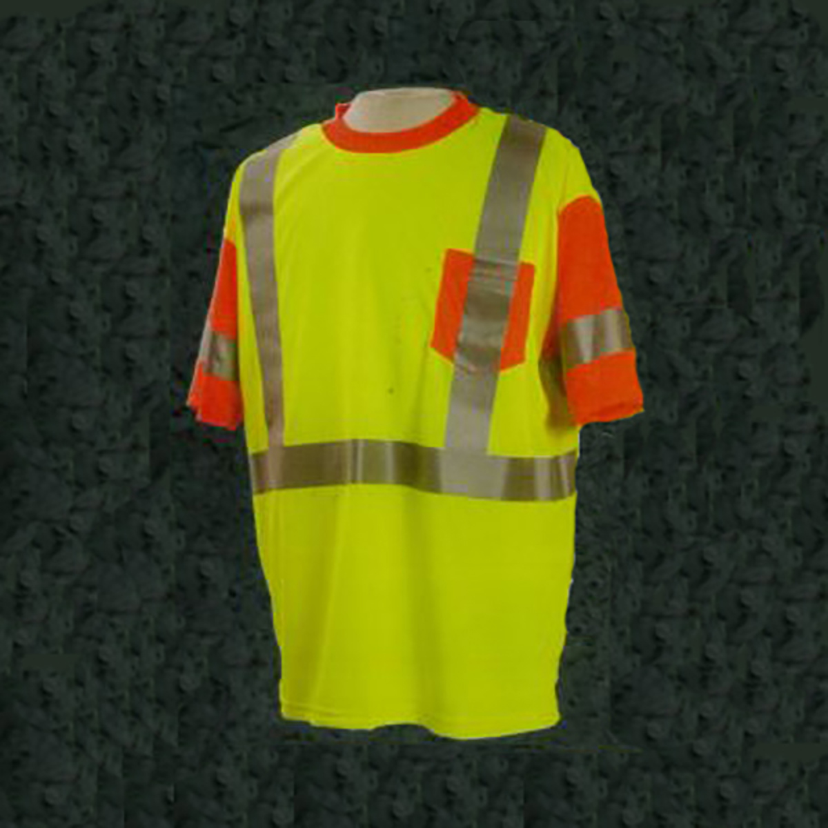 Hi-Vis T-Shirt, Jersey Knit Class 3, ANSI, Short Sleeve, Lime, Sz 5XL