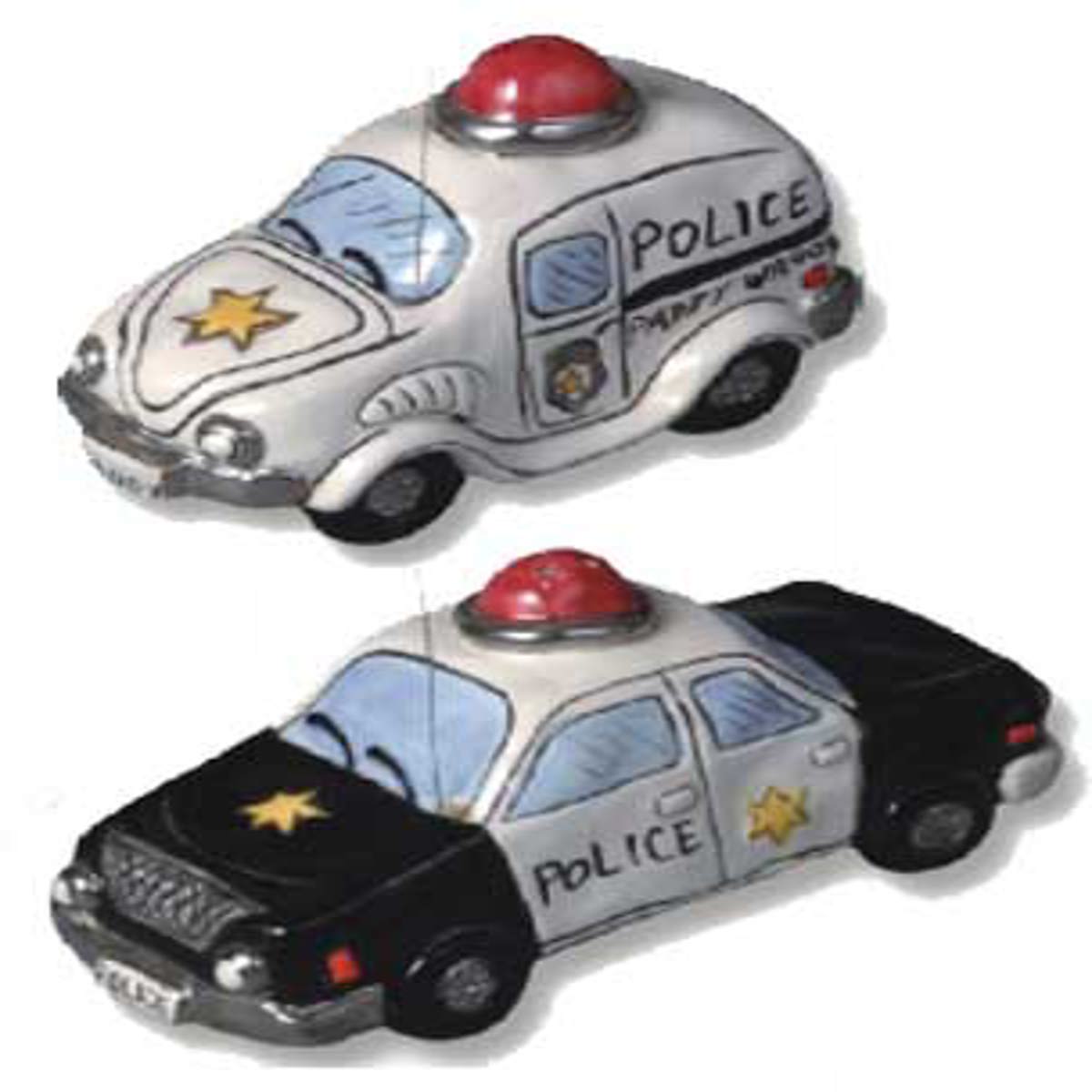 Blue Sky Salt and pepper shakers Police cars