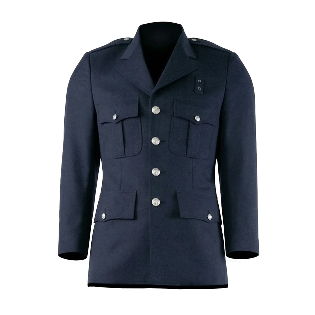 Elbeco Mens Single Breast CL A Coat; Mid Navy; Silver FD