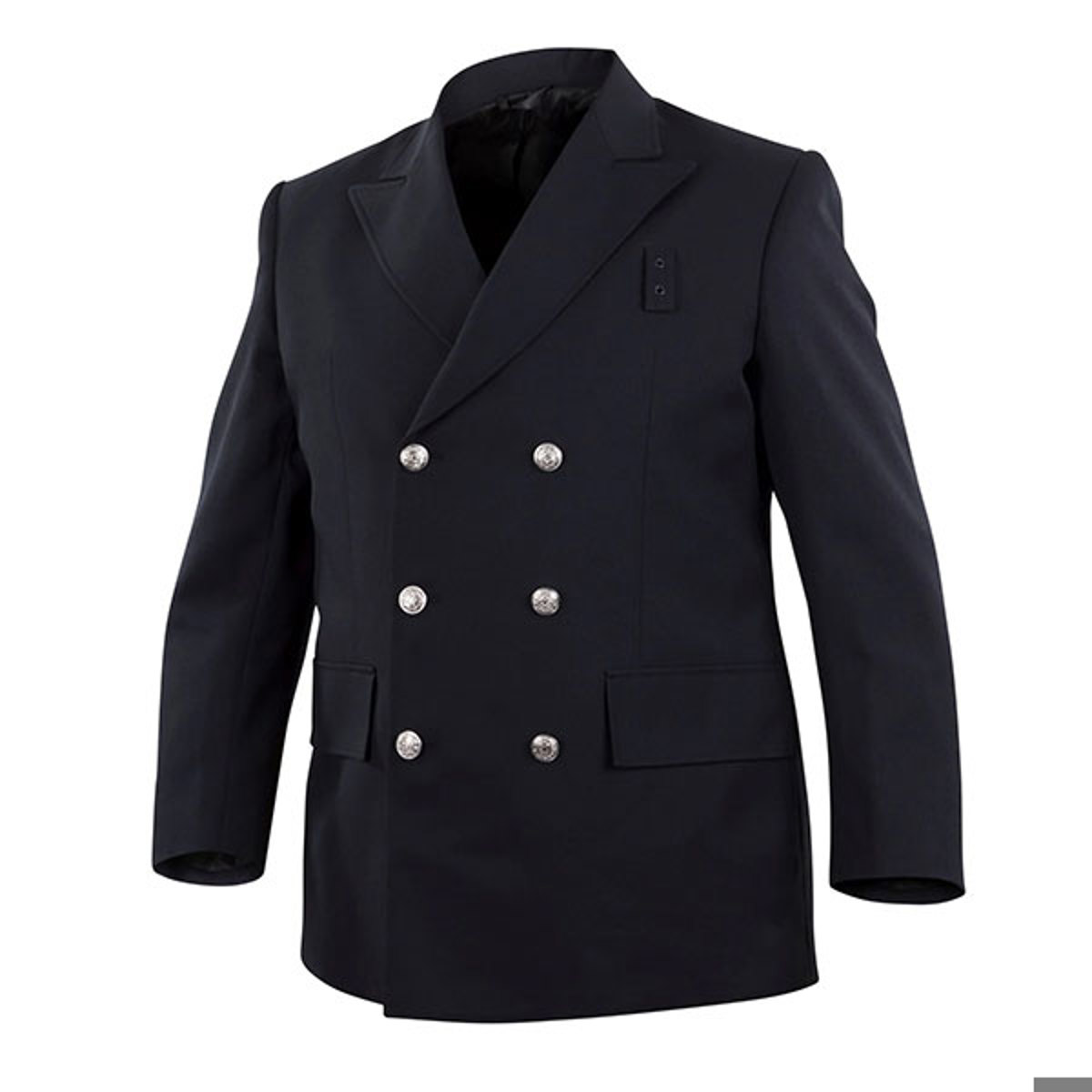 Elbeco Top Authority Polyester Double Breasted Blousecoat, Navy with 6 Silver FD Buttons