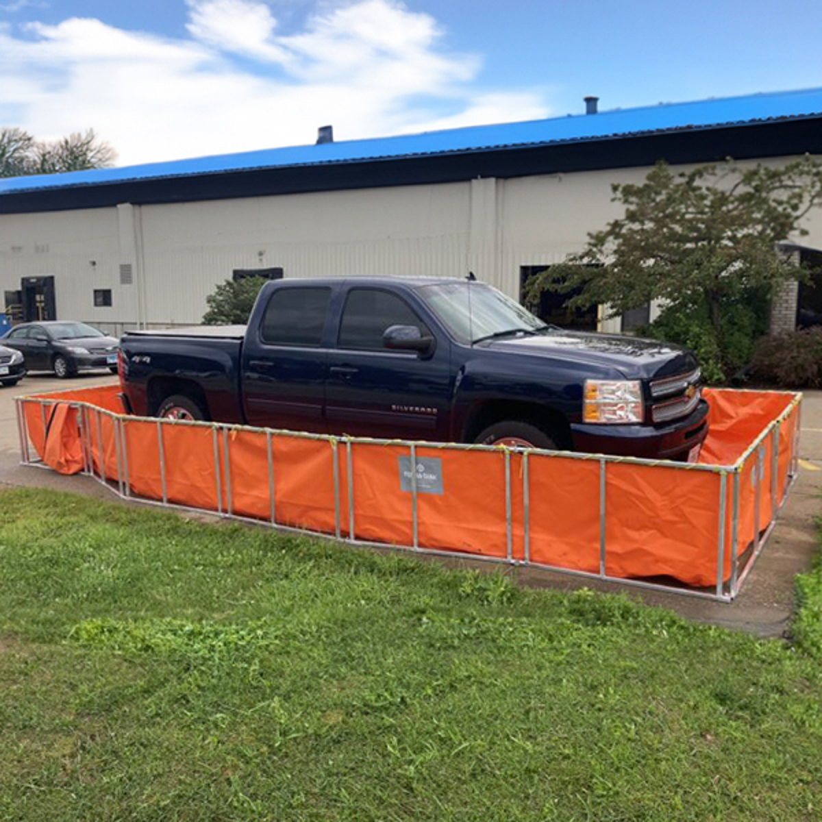 Fol-Da-Tank Portable Tank, 4000 Gal, 22 oz Vinyl, Alum Frame, Orange, For EV's