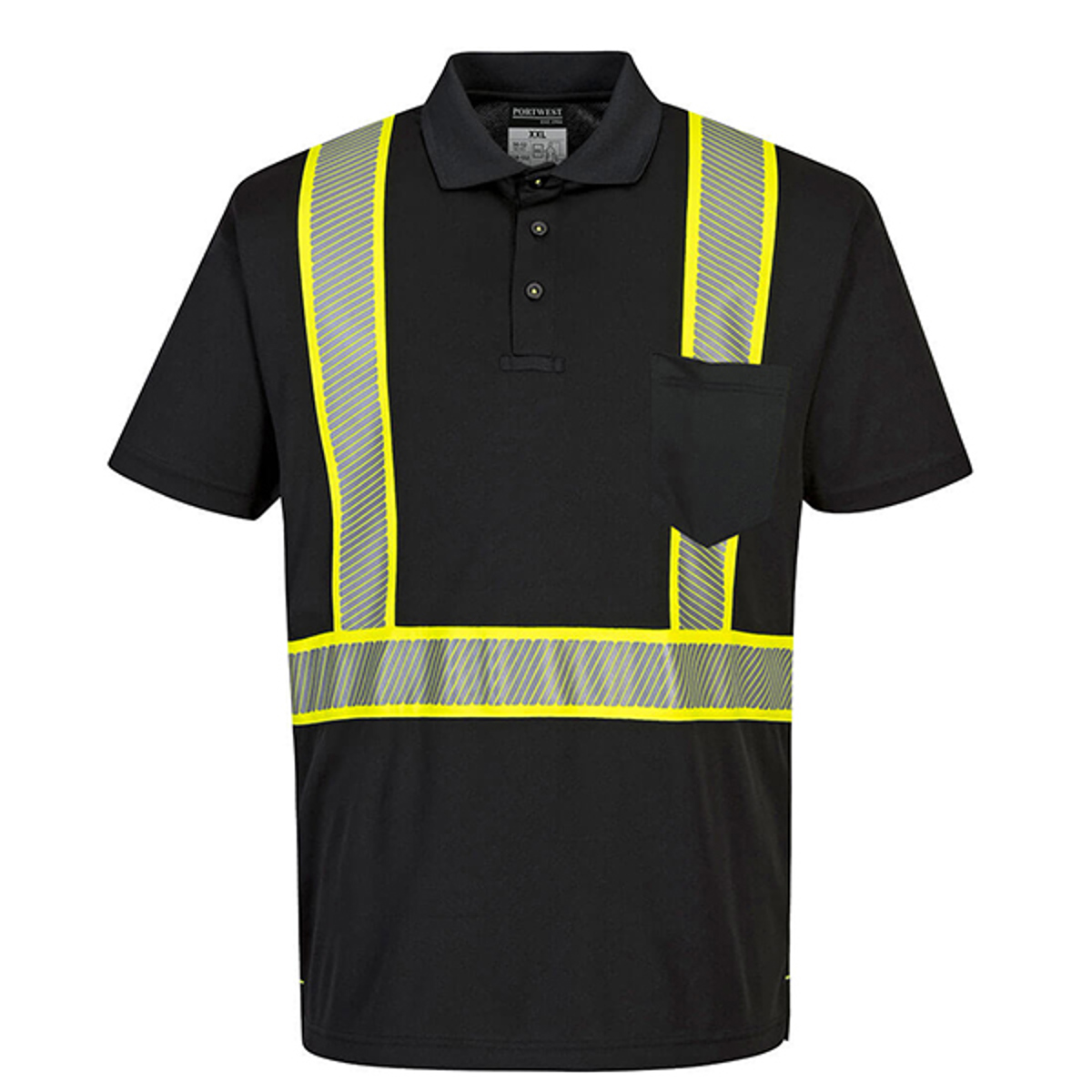 Portwest Iona Plus Polo Shirt Hi-Viz Black