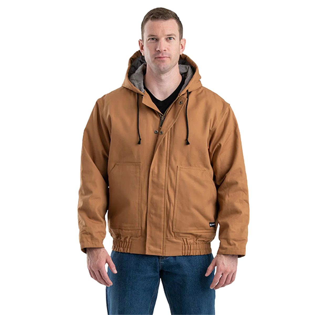 Berne Heritage Hooded Jacket Brown Duck With A Cotton Hood