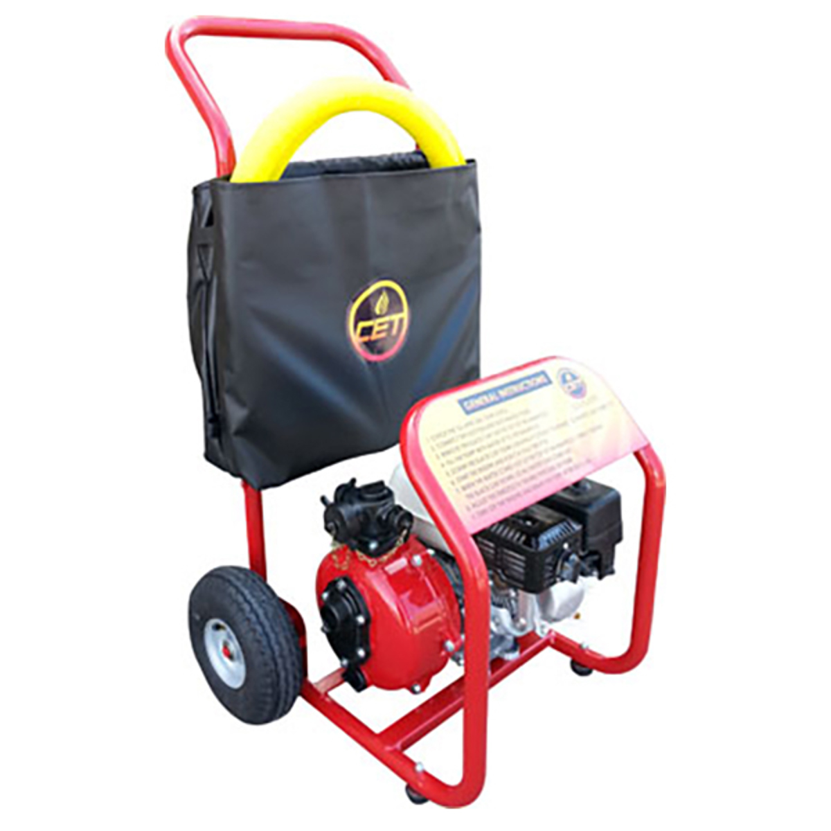 CET 6 HP Portable Pump Hand Truck, Honda Engine, Twin Outlet
