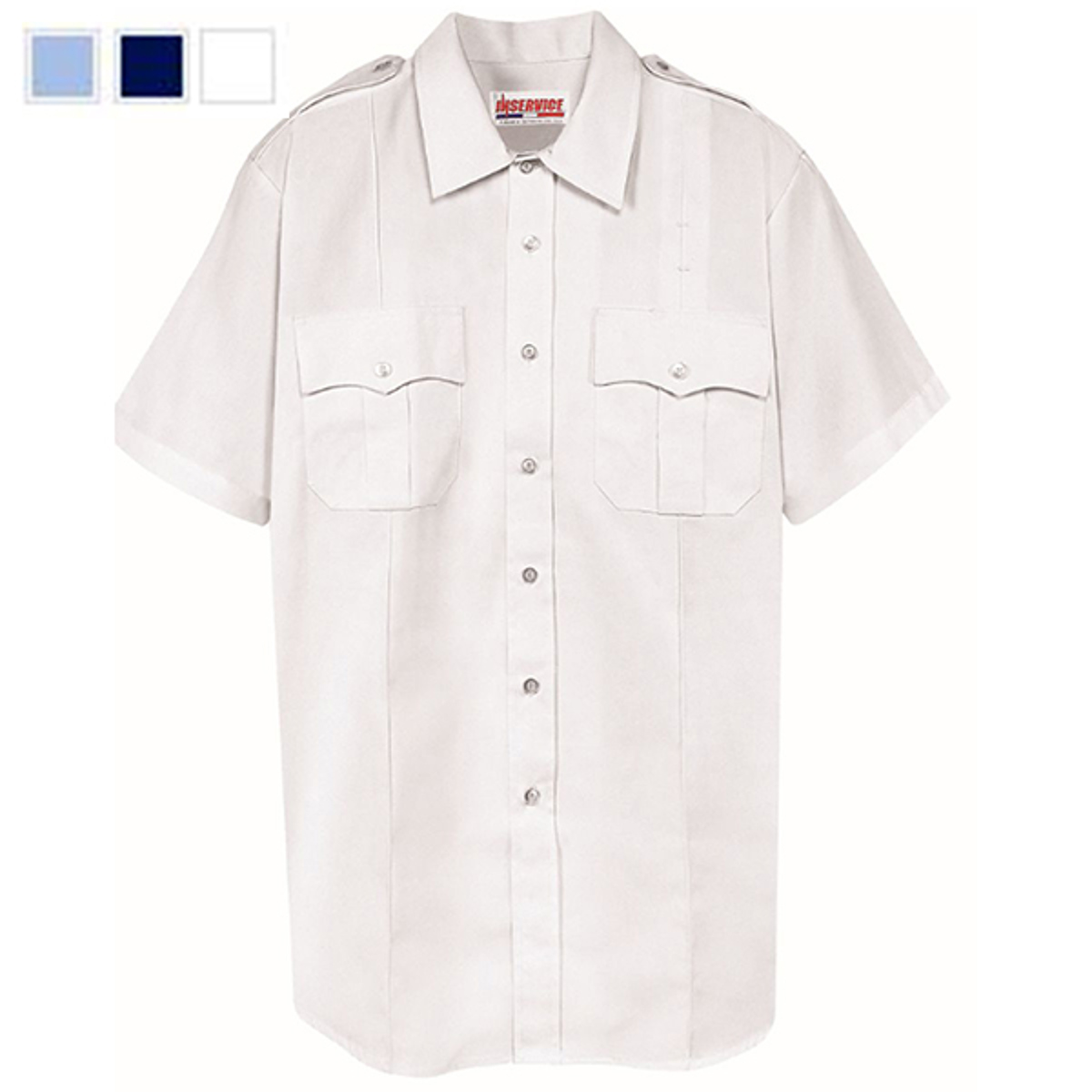 Ladies Code 3 Blue Poly/Cotton Short Sleeve Shirts