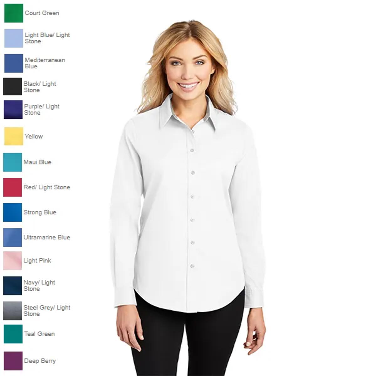 Sanmar Port Authority Easy Care Ladies Long Sleeve Polo Shirt