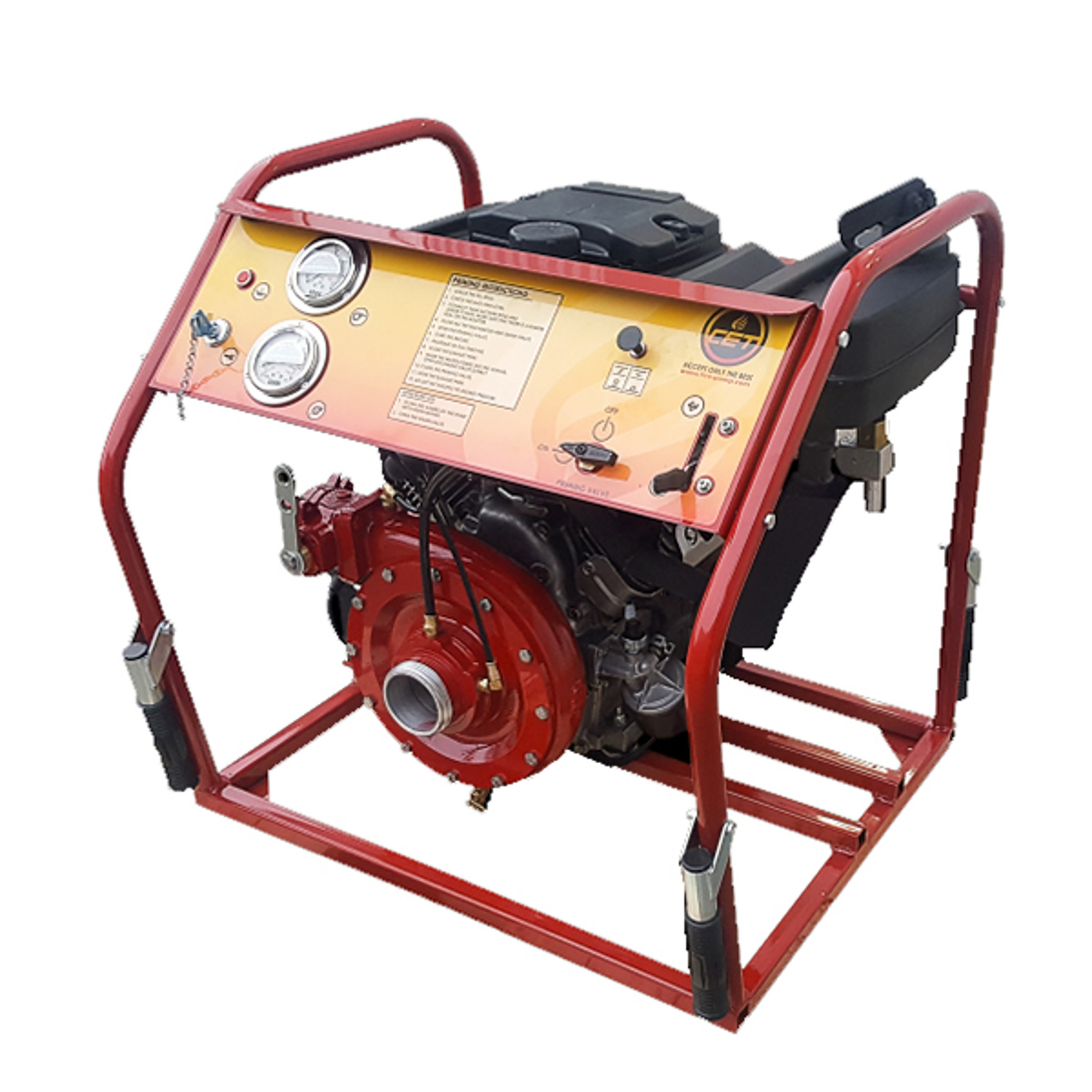 CET 23 HP Portable Pressure and Volume Pump, Vanguard Engine, Control Panel