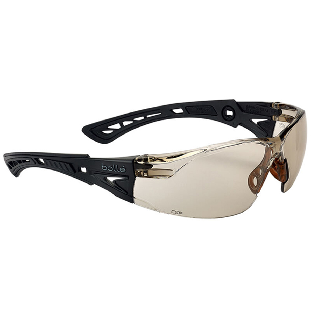 Bolle Safety Rush+ Glasses Copper Lens Black Frames