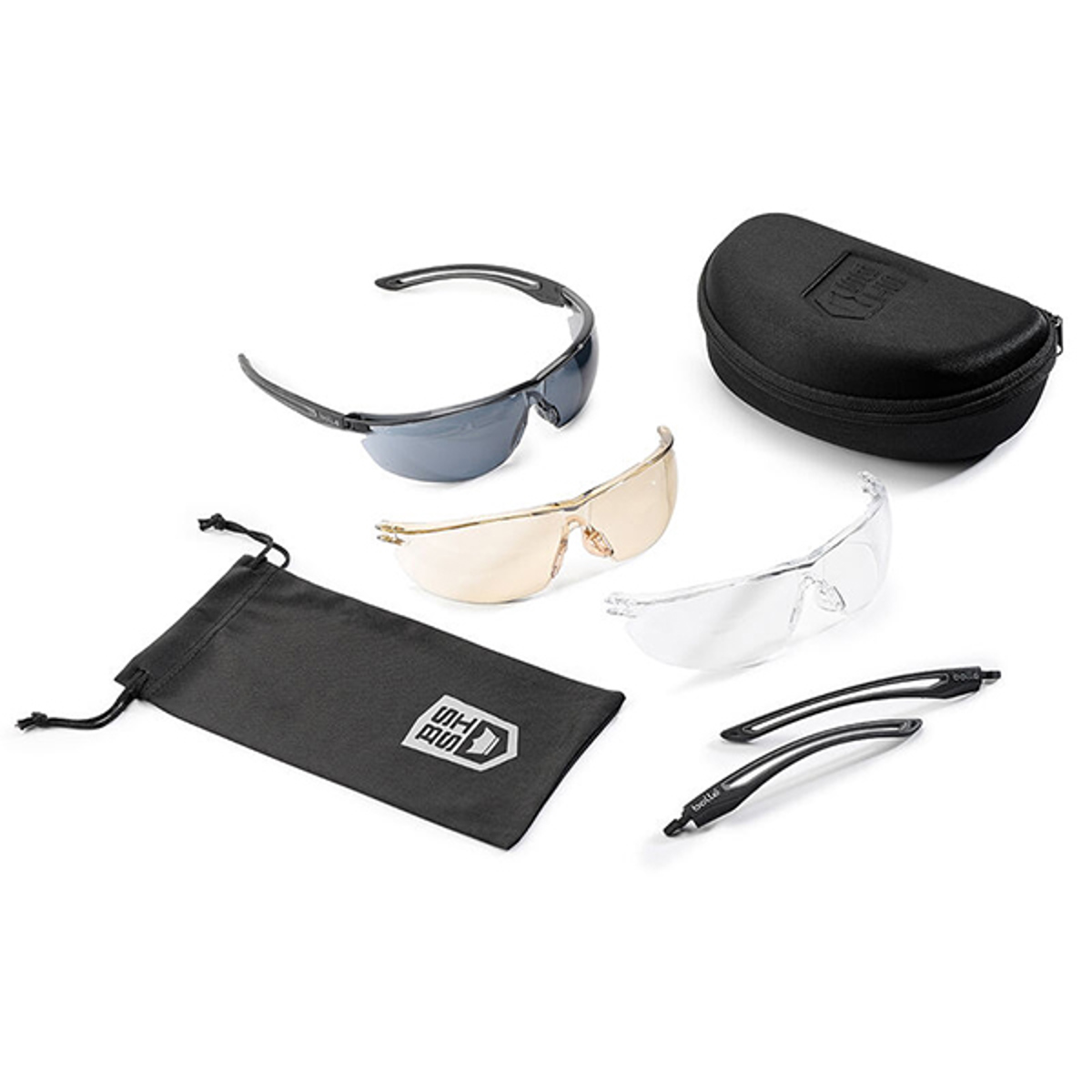Bolle Safety Gunfire 2.0 Glasses Clear/Smoke/Csp Black Frame