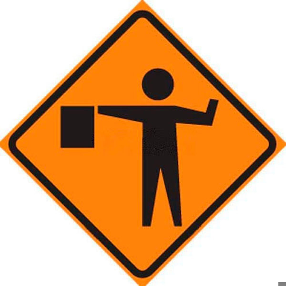 DSP 48" Superbright Roll Up Sign, Flagger Symbol
