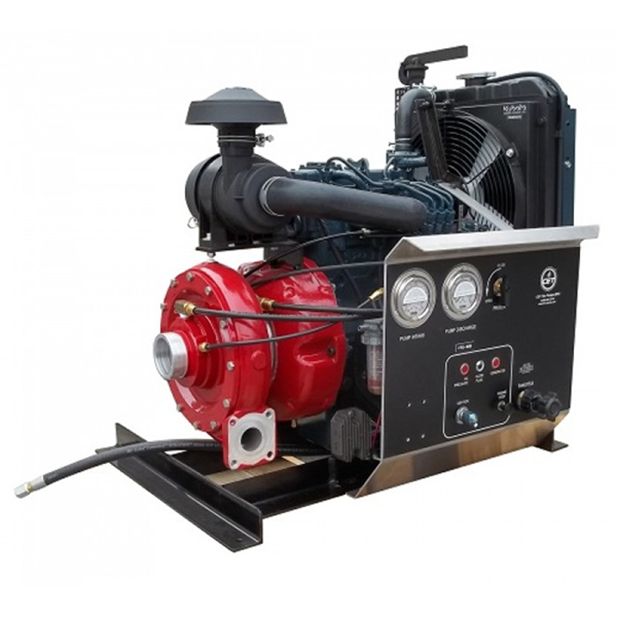 CET 21 HP Skid Mounted Pump Diesel Powered Kubota Engine