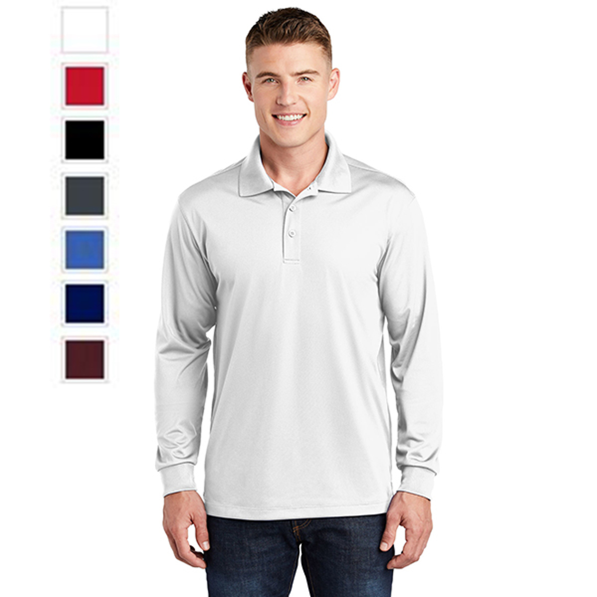 Sanmar Sport-Tek Polo Long Sleeve Micropicque