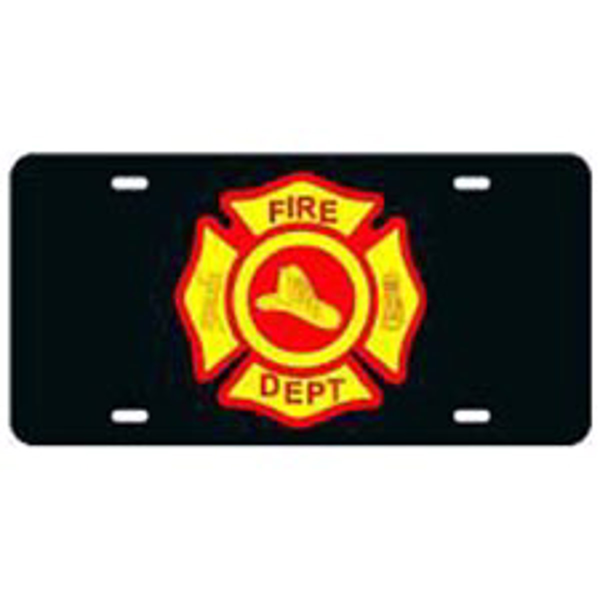 laser magic fire department maltese cross car tag