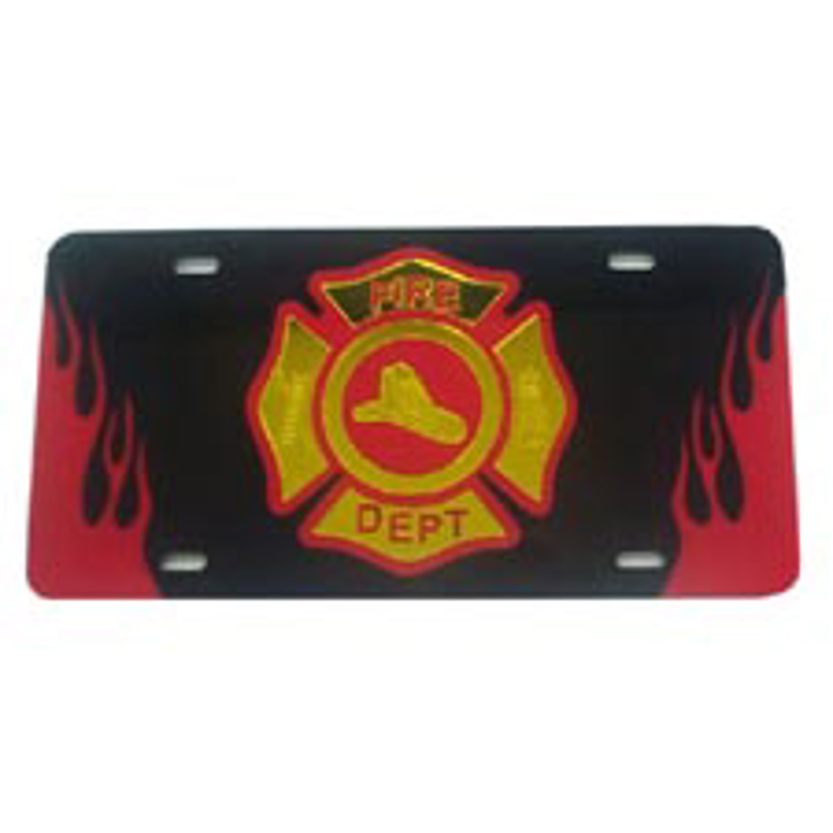 laser magic fire department maltese cross car tag