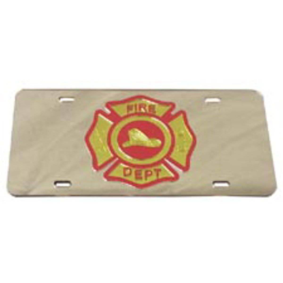 laser magic fire department maltese cross car tag