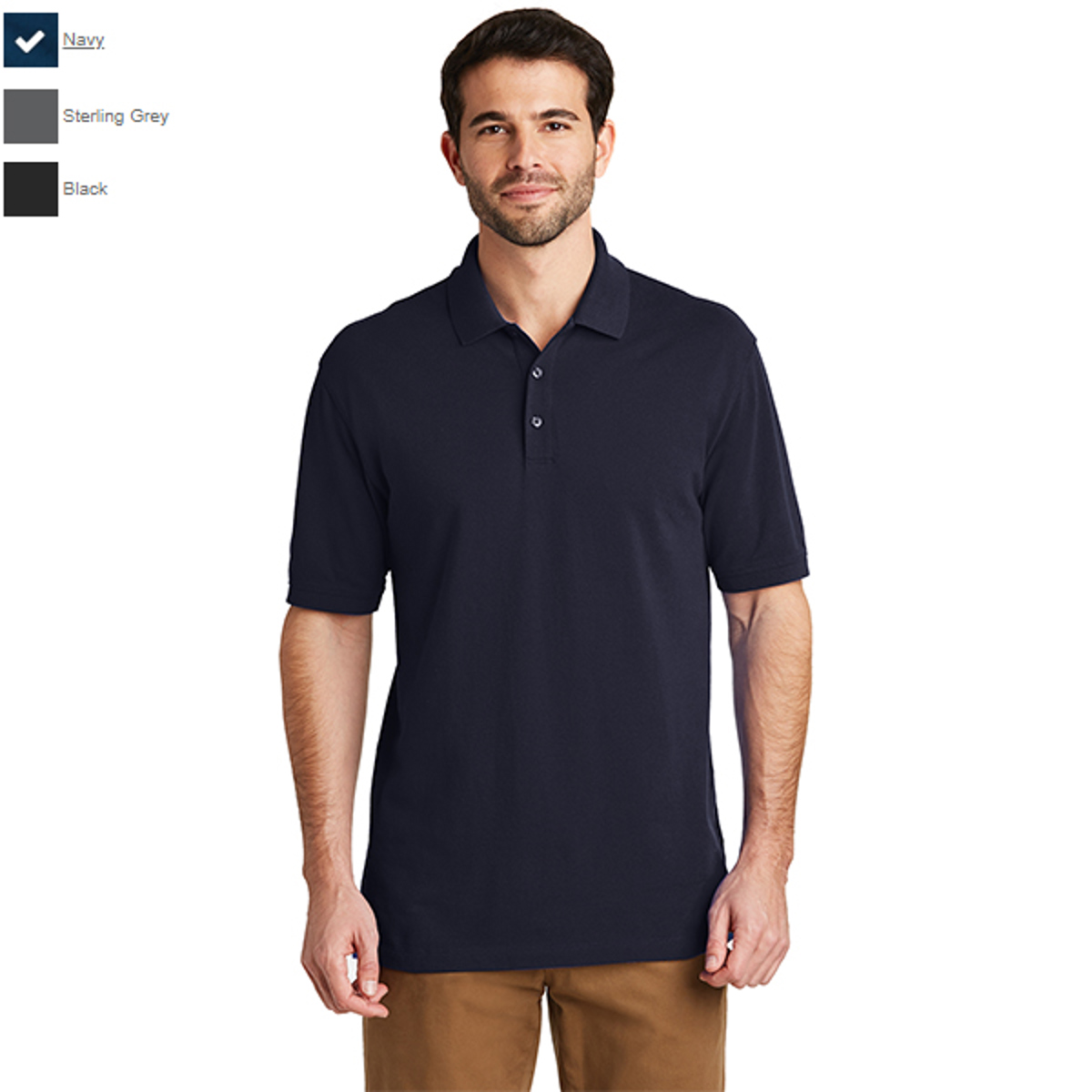 Sanmar Port Authority EZ Cotton Pique Short Sleeve Tall Polo