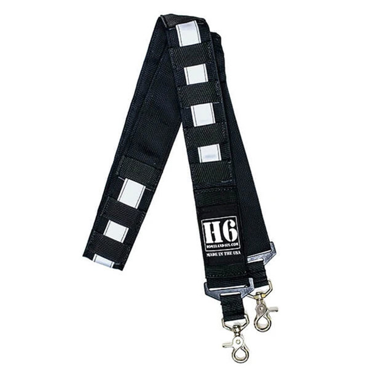 H6 Nylon Radio Strap, Black with 3M Silver Reflective