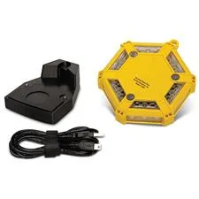 Aervoe Single Flare Amber LED w/Charging Dock, Safety Yellow