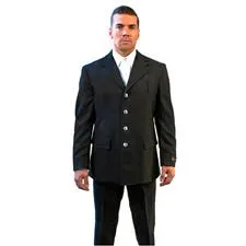Anchor Dress Coat, Cl A, Black Single Breasted, Silver FD