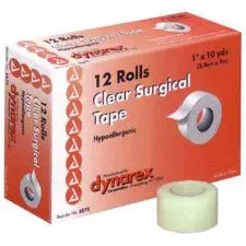 Dynarex Transparent Surgical Tape, 1/2" x 10 Yards 