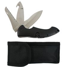 Trilogy Rescue Knife, 3 Blade with Holster