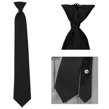 Black Clip On Tie 18"