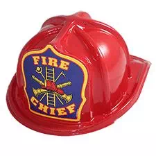 Helmet, Childs Red Plastic Fire Chief