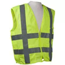 Hi-Vis Safety Vest, Class 2 ANSI, Lime, Sz: M 