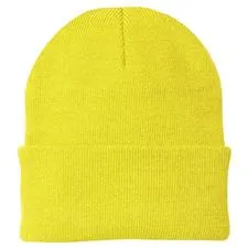 Port & Company Knit Toboggan 3" Cuff Neon Yellow One Sz 