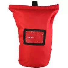 SCBA Face Mask Bag, Felt Lined, ID Pouch, Red 