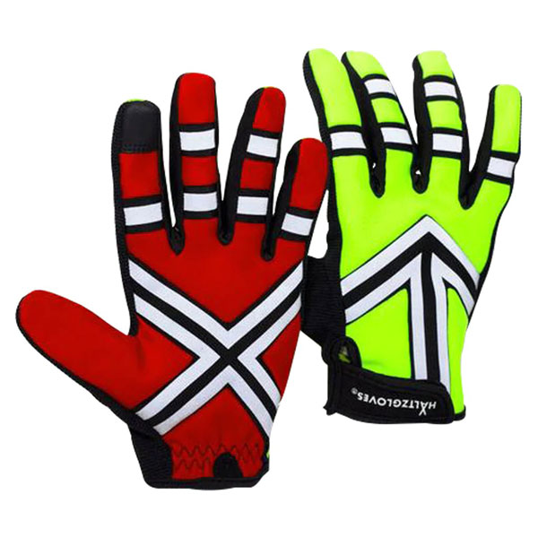 Haltz Traffic Gloves, Full Finger, Daytime, Red 