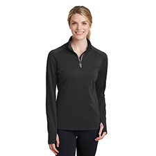 Sport-Tek Ladies Sport-Wick Textured 1/4-Zip Pullover