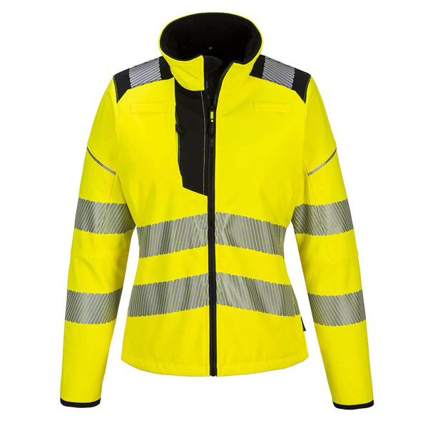 Portwest Ladies Softshell CL2 Hi-Vis Jacket, Yellow-Blk