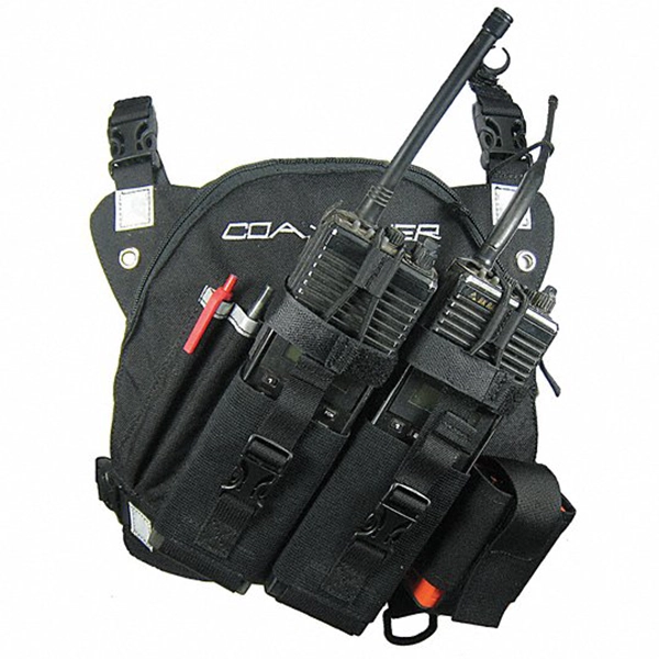 Coaxsher Chest Harness, DR-1 Command Dual Radio Black