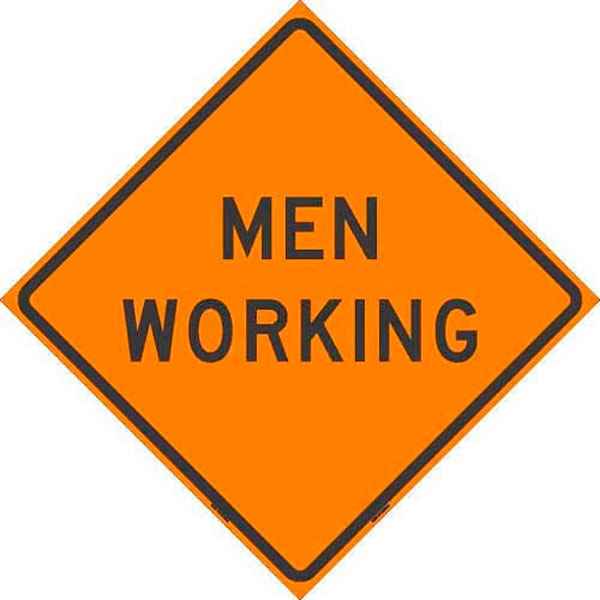 DSP 48" Superbright Roll Up Sign, Scr: Men Working 