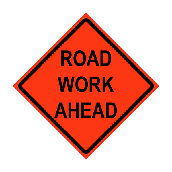 DSP 48" Superbright Roll Up Sign, Scr: Road Work Ahead 