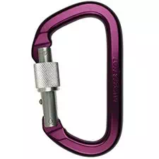PMI SMC Aluminum Locking D Carabiner-Purple