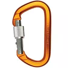 PMI SMC Aluminum Locking D Carabiner-Orange