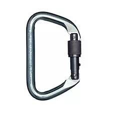 PMI Carabiner, Large Steel Locking "D" NFPA Zinc Plated